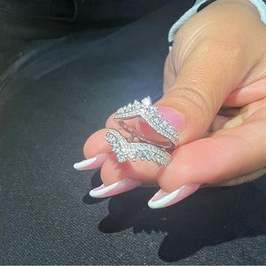 New Cubic Zirconia Double Crown Ring 💍 Size 5 Diamond Crowns